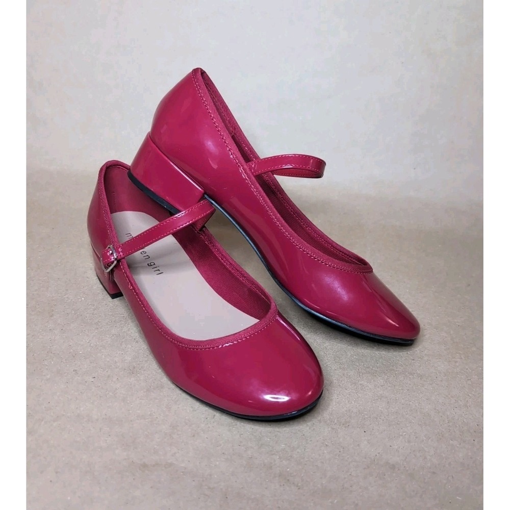 Madden Girl Sz 7‎ Tutuu Red Patent Low Heel Mary Janes Party Adjust Strap Teen